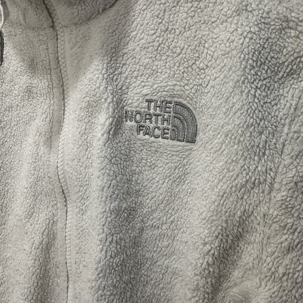 The North Face fleece jacket full zip Women’s Small white zipper hand pockets - Picture 2 of 7